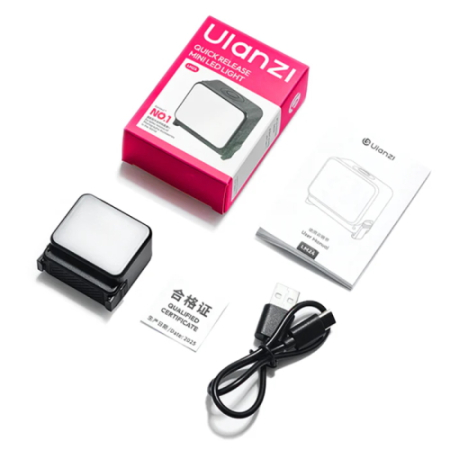 Ulanzi LM24 (L298) - mini lampa LED z magnetyczną szybkozłączką do DJI Osmo Action 6 / Nano - zawartość zestawu